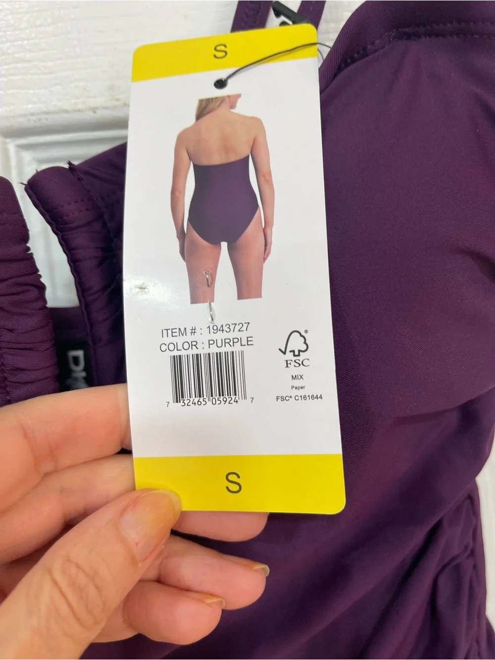 NWT DKNY women’s one piece swimsuit plum size small - Picture 15 of 16